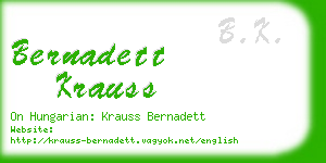 bernadett krauss business card